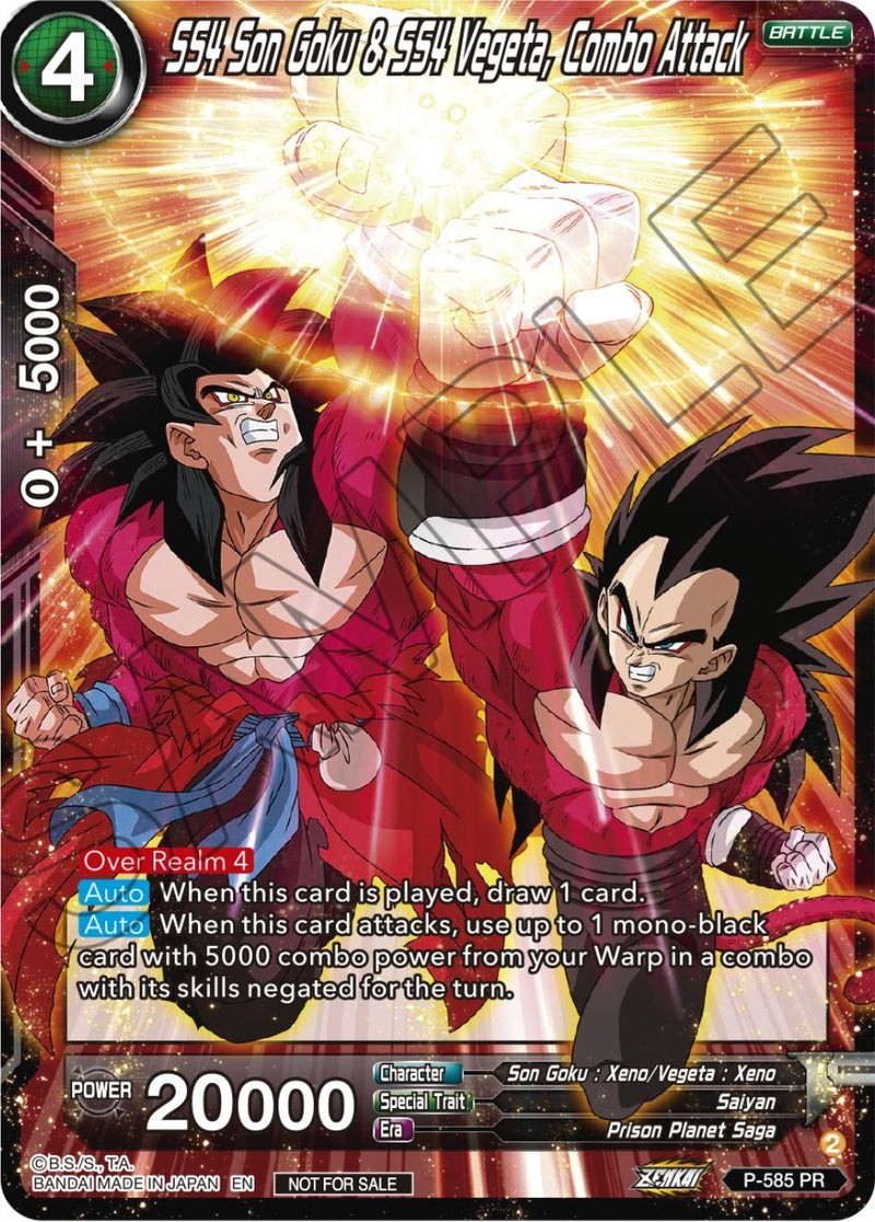 SS4 Son Goku & SS4 Vegeta, Combo Attack (Zenkai Series Tournament Pack Vol.7) (P-585) [Tournament Promotion Cards]