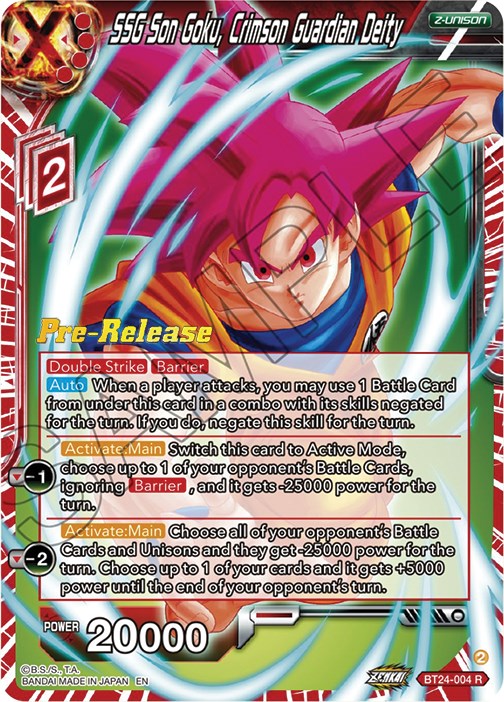 SSG Son Goku, Crimson Guardian Deity (BT24-004) [Beyond Generations Prerelease Promos]