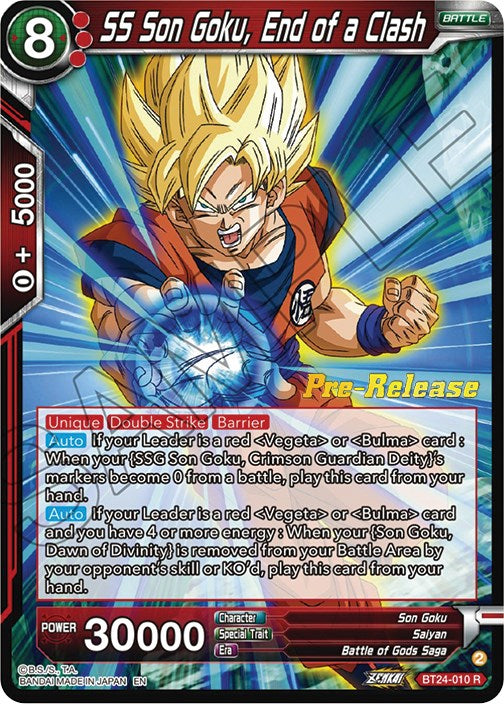 SS Son Goku, End of a Clash (BT24-010) [Beyond Generations Prerelease Promos]