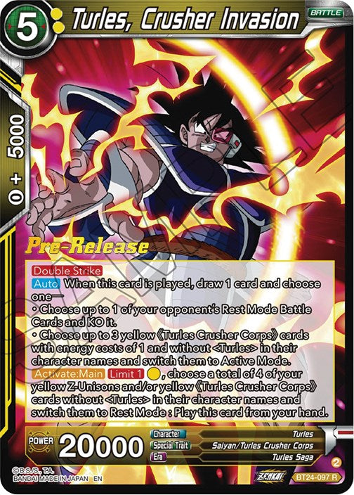 Turles, Crusher Invasion (BT24-097) [Beyond Generations Prerelease Promos]