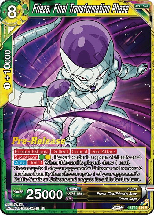 Frieza, Final Transformation Phase (BT24-134) [Beyond Generations Prerelease Promos]