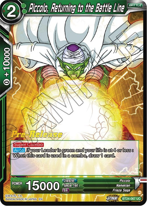 Piccolo, Returning to the Battle Line (BT24-067) [Beyond Generations Prerelease Promos]