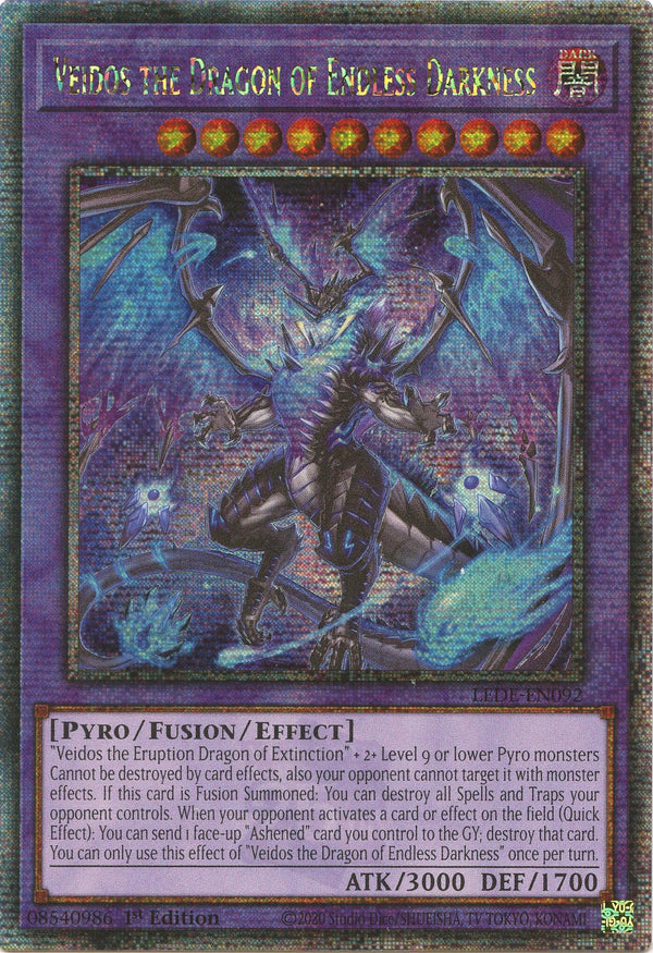 Veidos the Dragon of Endless Darkness (Quarter Century Secret Rare) [LEDE-EN092] Quarter Century Secret Rare