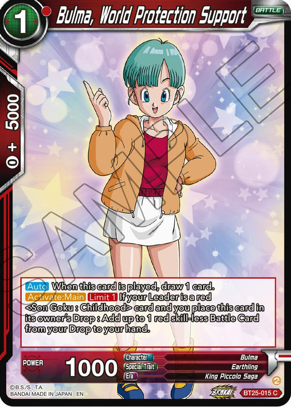 Bulma, World Protection Support (BT25-015) [Legend of the Dragon Balls]