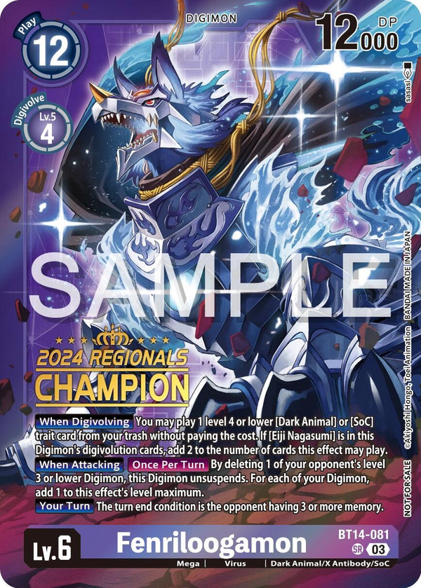 Fenriloogamon [BT14-081] (2024 Regionals Champion) [Blast Ace]