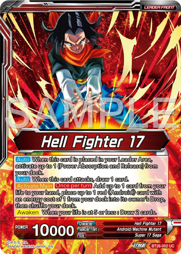 Hell Fighter 17 // Super 17, Anti-Saiyan Killing Machine (BT26-002) [Ultimate Advent Prerelease Promos]