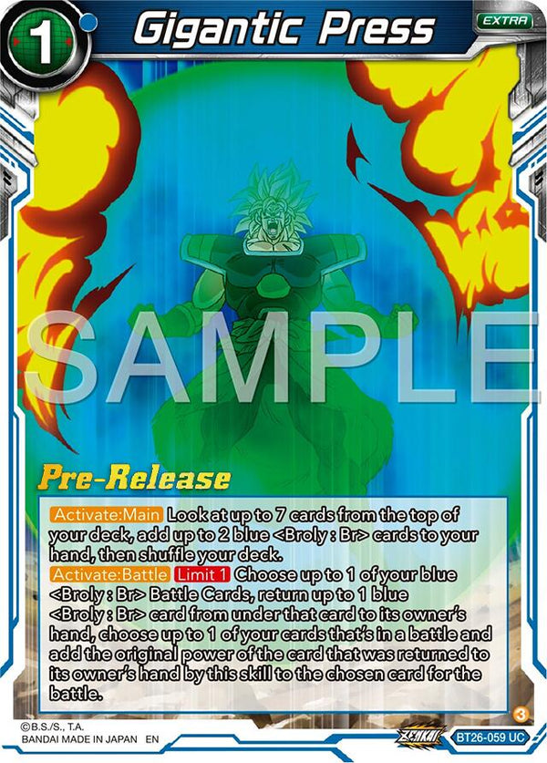 Gigantic Press (BT26-059) [Ultimate Advent Prerelease Promos]