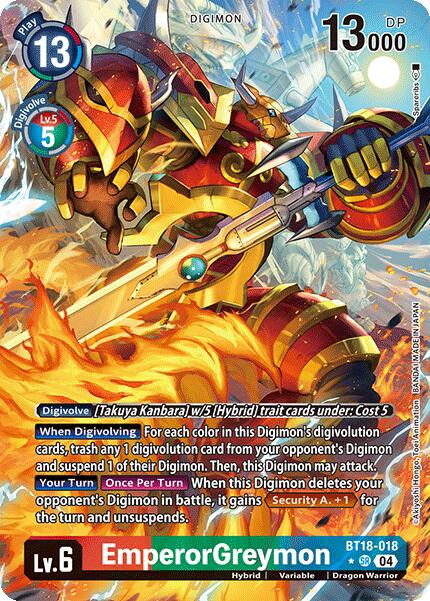 EmperorGreymon [BT18-018] (Alternate Art) [Release Special Booster Ver.2.0]