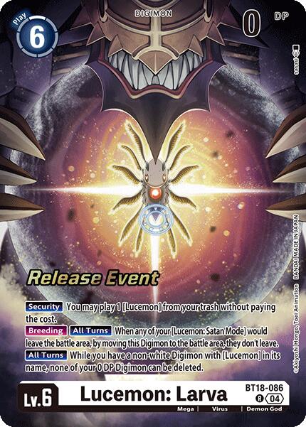 Lucemon: Larva [BT18-086] [Release Special Booster Ver.2.0 Pre-Release Cards]