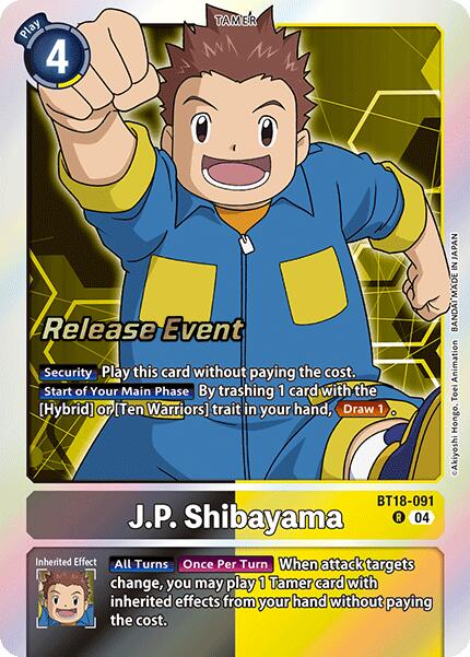 J.P. Shibayama [BT18-091] [Release Special Booster Ver.2.0 Pre-Release Cards]