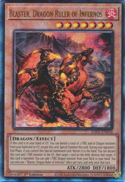 Blaster, Dragon Ruler of Infernos (UTR) [RA03-EN010] Prismatic Ultimate Rare