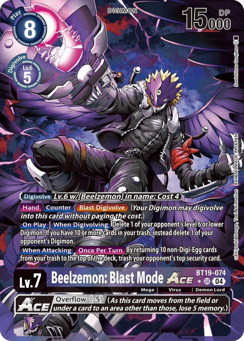 Beelzemon: Blast Mode ACE [BT19-074] (Alternate Art) [Release Special Booster Ver.2.5]