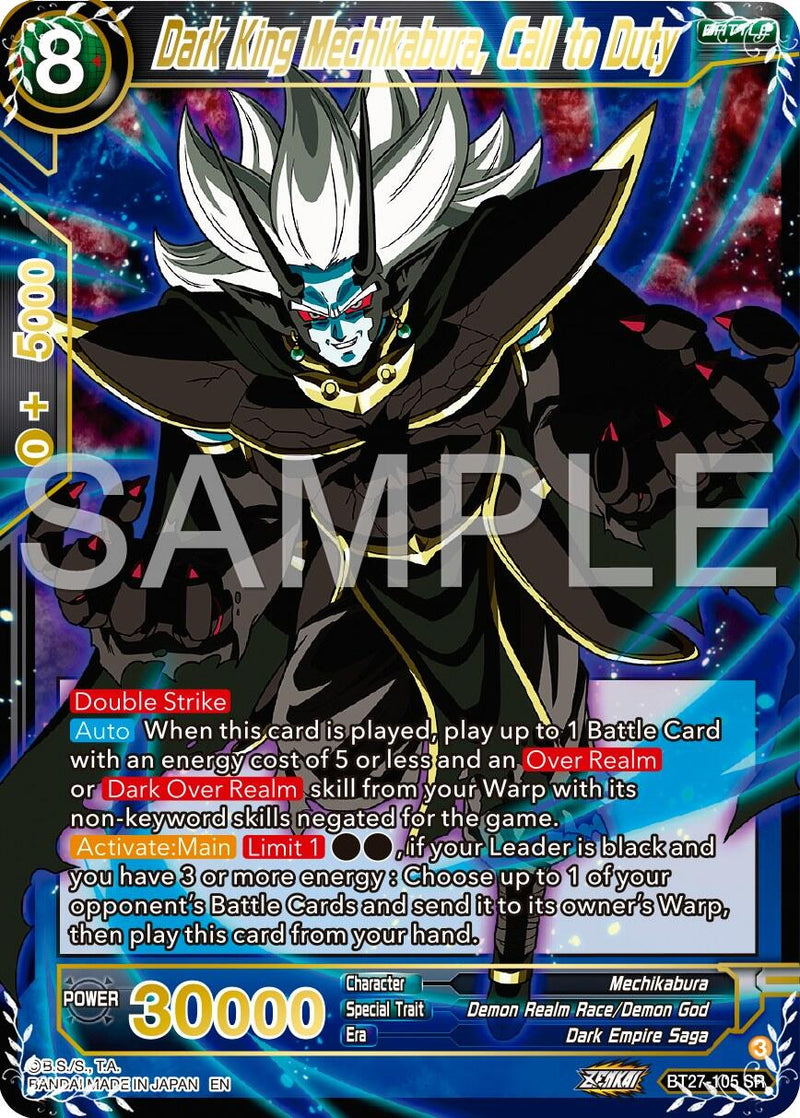 Dark King Mechikabura, Call to Duty (BT27-105) [History of Z]