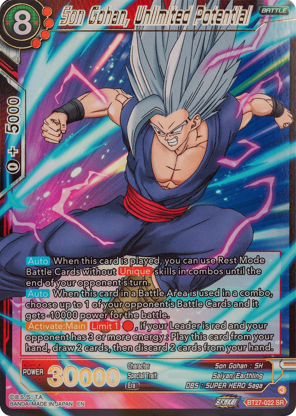 Son Gohan, Unlimited Potential (BT27-022) [History of Z]