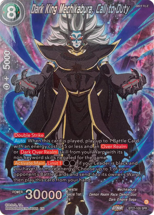 Dark King Mechikabura, Call to Duty (SPR) (BT27-105) [History of Z]