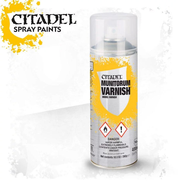 62-03 Citadel Spray Paint: Munitorum Varnish *PICKUP ONLY*