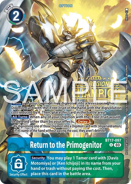 Return to the Primogenitor [BT17-097] (Regionals 25-26 Season 2 Champion) [Secret Crisis]