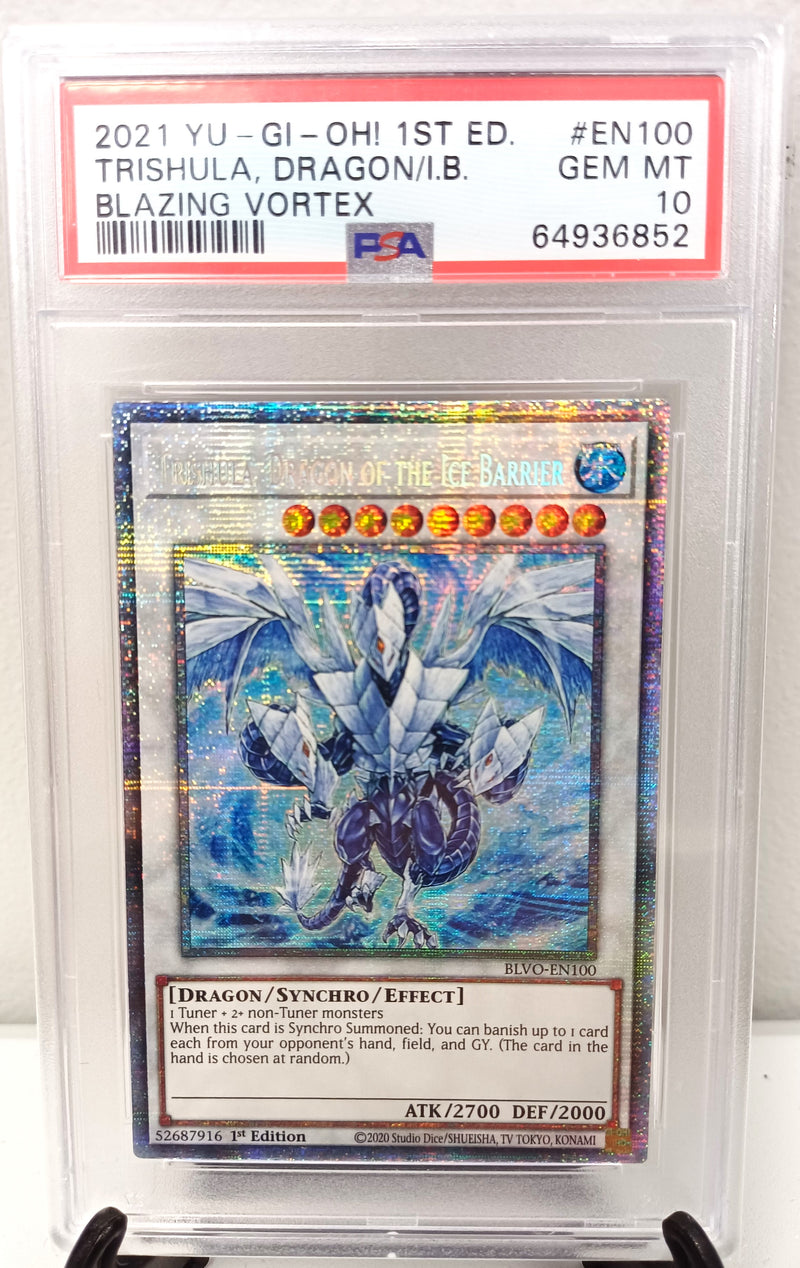 Trishula, Dragon of the Ice Barrier | Blazing Vortex 1st Ed. [PSA 10]
