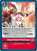 Unique Emblem: Primal Impact [P] (Dawn of Liberator Box Topper) [Promotional Cards]