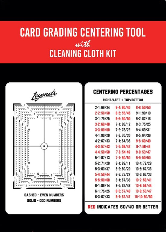 Legends Card Grading Centering Tool with Cleaning Cloth Kit