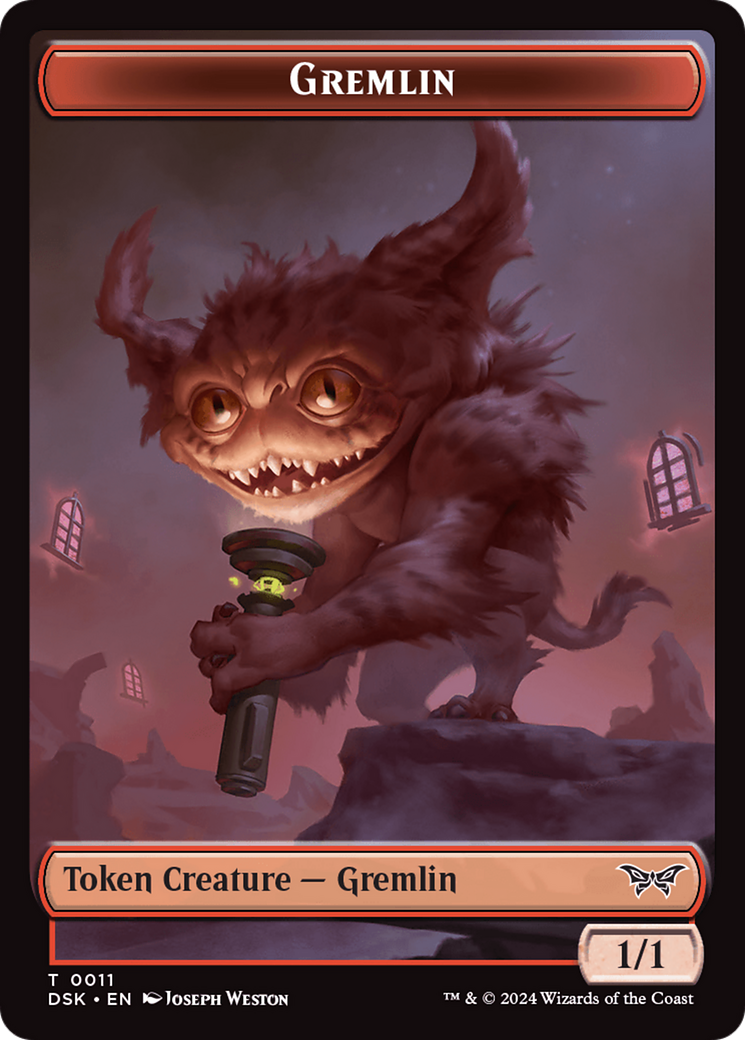 Spirit (0008) // Gremlin Double-Sided Token [Duskmourn: House of Horror Tokens]