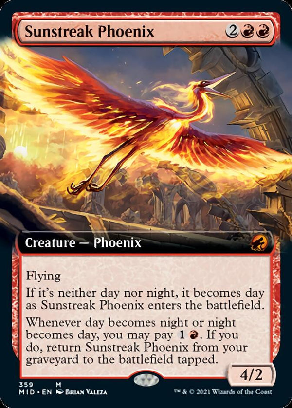 Sunstreak Phoenix (Extended Art) [Innistrad: Midnight Hunt]