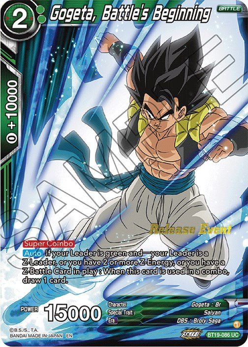 Gogeta, Battle's Beginning (Fighter's Ambition Holiday Pack) (BT19-086) [Tournament Promotion Cards]