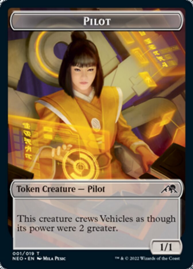 Myr // Pilot Double-Sided Token [Kamigawa: Neon Dynasty Commander Tokens]