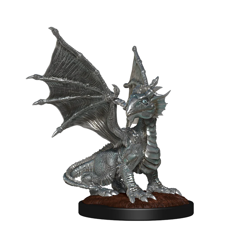 D&D Nolzur's Marvelous Miniatures: Silver Dragon Wyrmling & Female Halfling