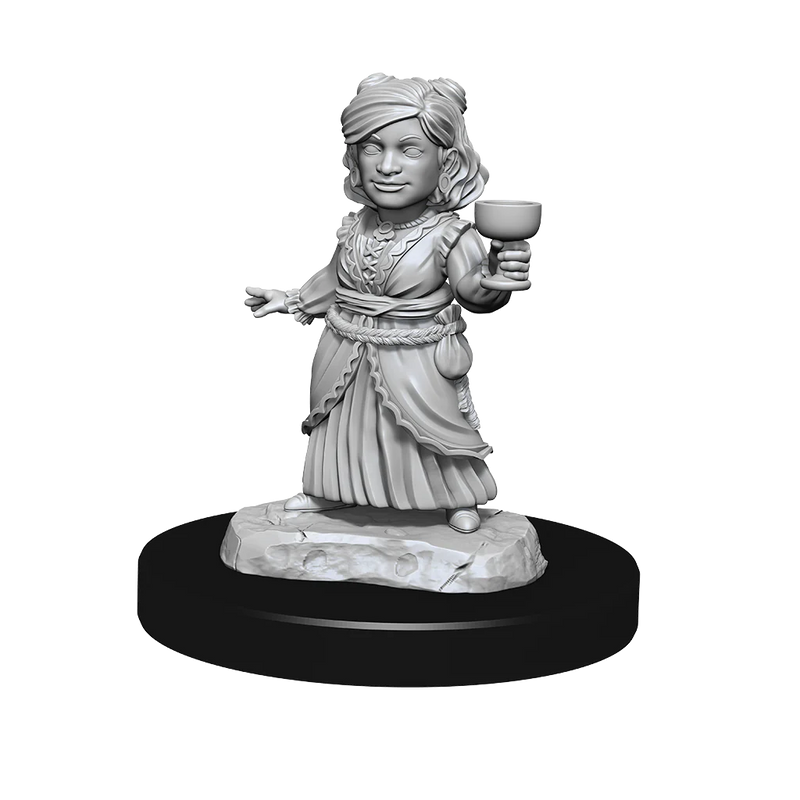 D&D Nolzur's Marvelous Miniatures: Silver Dragon Wyrmling & Female Halfling