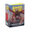 Matte Dual Standard Sleeves (Crimson & Silver) | Dragon Shield