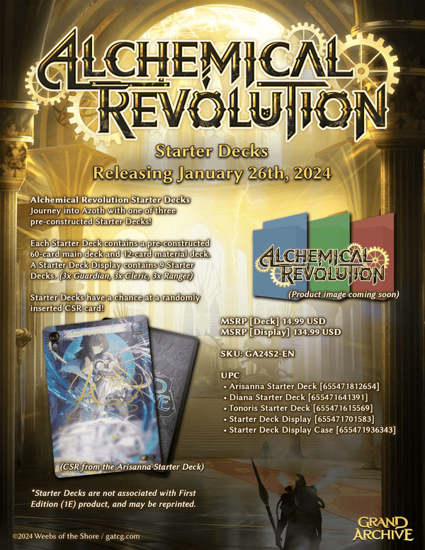 Alchemical Revolution Starter Deck Display (9) | Grand Archive TCG