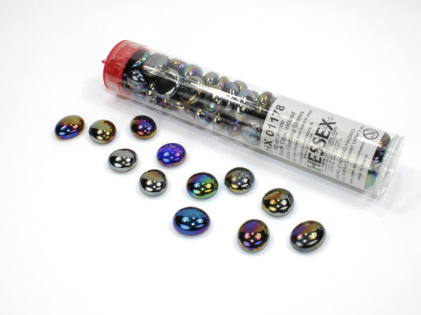 Iridized Black Glass Stones Tube | Chessex