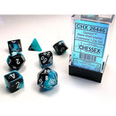Gemini Black-Shell/white Polyhedral 7-Dice Set