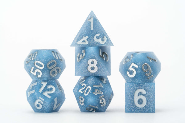 Sharp Edge Silicone Rubber Dice Set: Glacial Debris