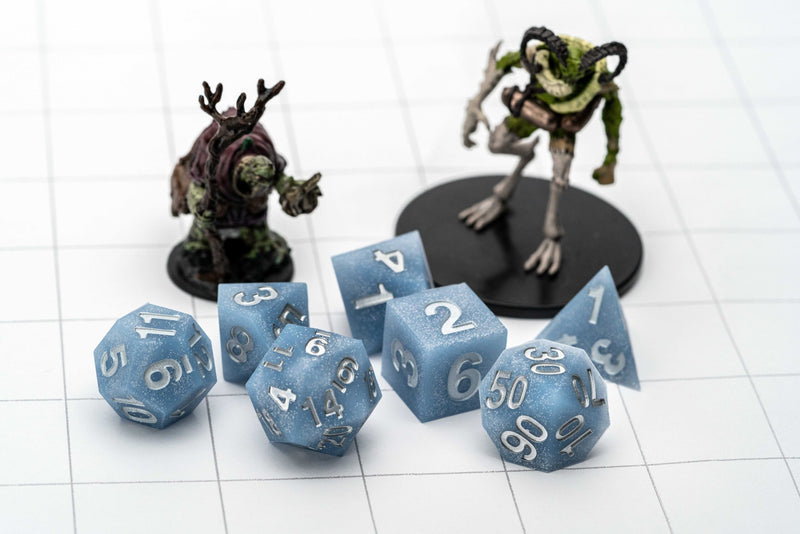 Sharp Edge Silicone Rubber Dice Set: Glacial Debris