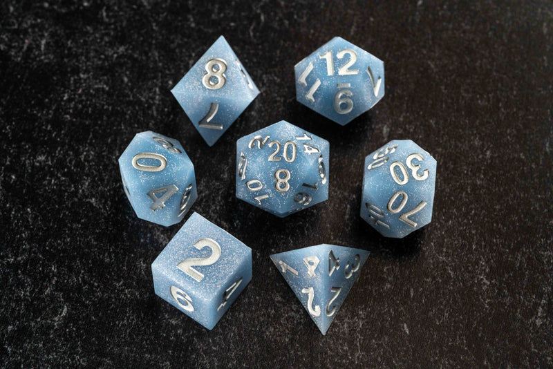 Sharp Edge Silicone Rubber Dice Set: Glacial Debris