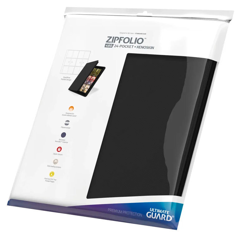 24-Pocket Quadrow Xenoskin Zipfolio 480 (Black)