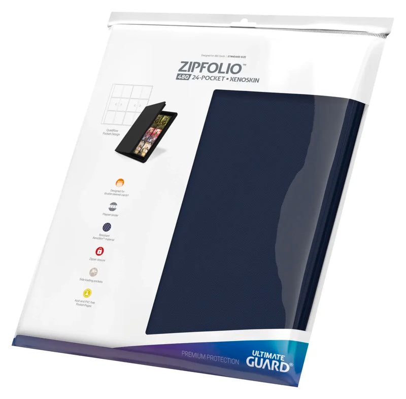 24-Pocket Quadrow Xenoskin Zipfolio 480 (Dark Blue)