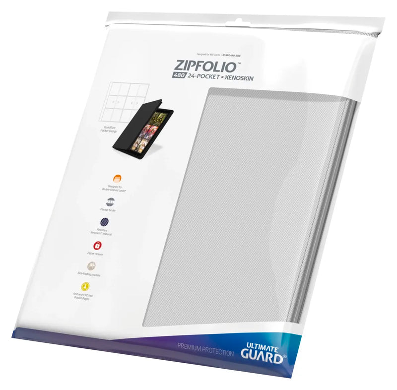 24-Pocket Quadrow Xenoskin Zipfolio 480 (White)