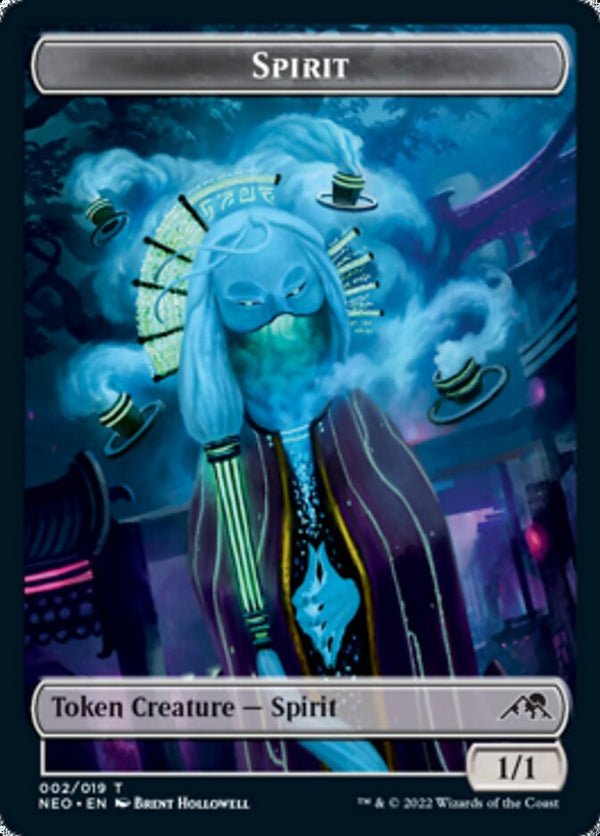 Spirit (002) // Spirit (011) Double-Sided Token [Kamigawa: Neon Dynasty Tokens]