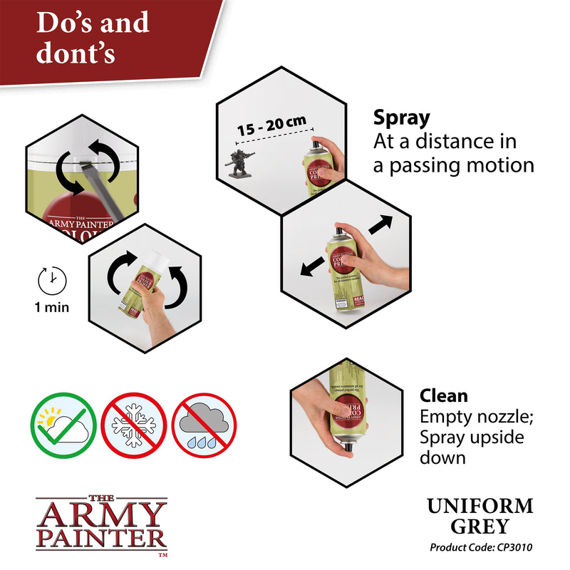 Army Painter Colour Primer: Uniform Grey *PICKUP ONLY*
