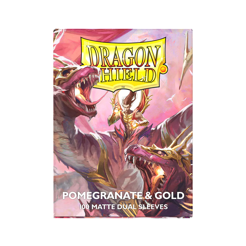 Matte Dual Standard Sleeves (Pomegranate/Gold) | Dragon Shield