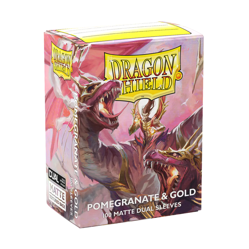 Matte Dual Standard Sleeves (Pomegranate/Gold) | Dragon Shield