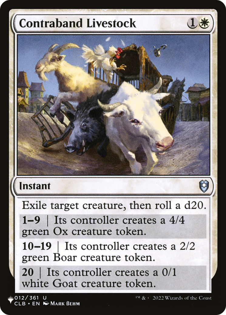 Contraband Livestock [The List Reprints]