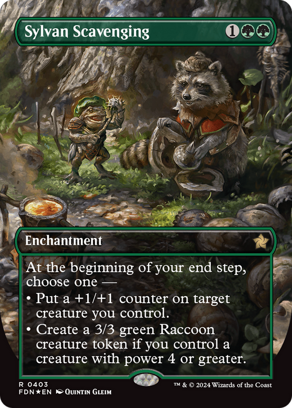 Sylvan Scavenging (Borderless) (Mana Foil) [Foundations]