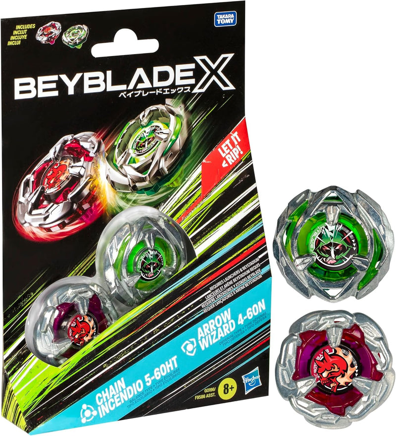 Chain Incendio 5-60HT & Arrow Wizard 4-60N Top Dual Pack | Beyblade X (Hasbro)