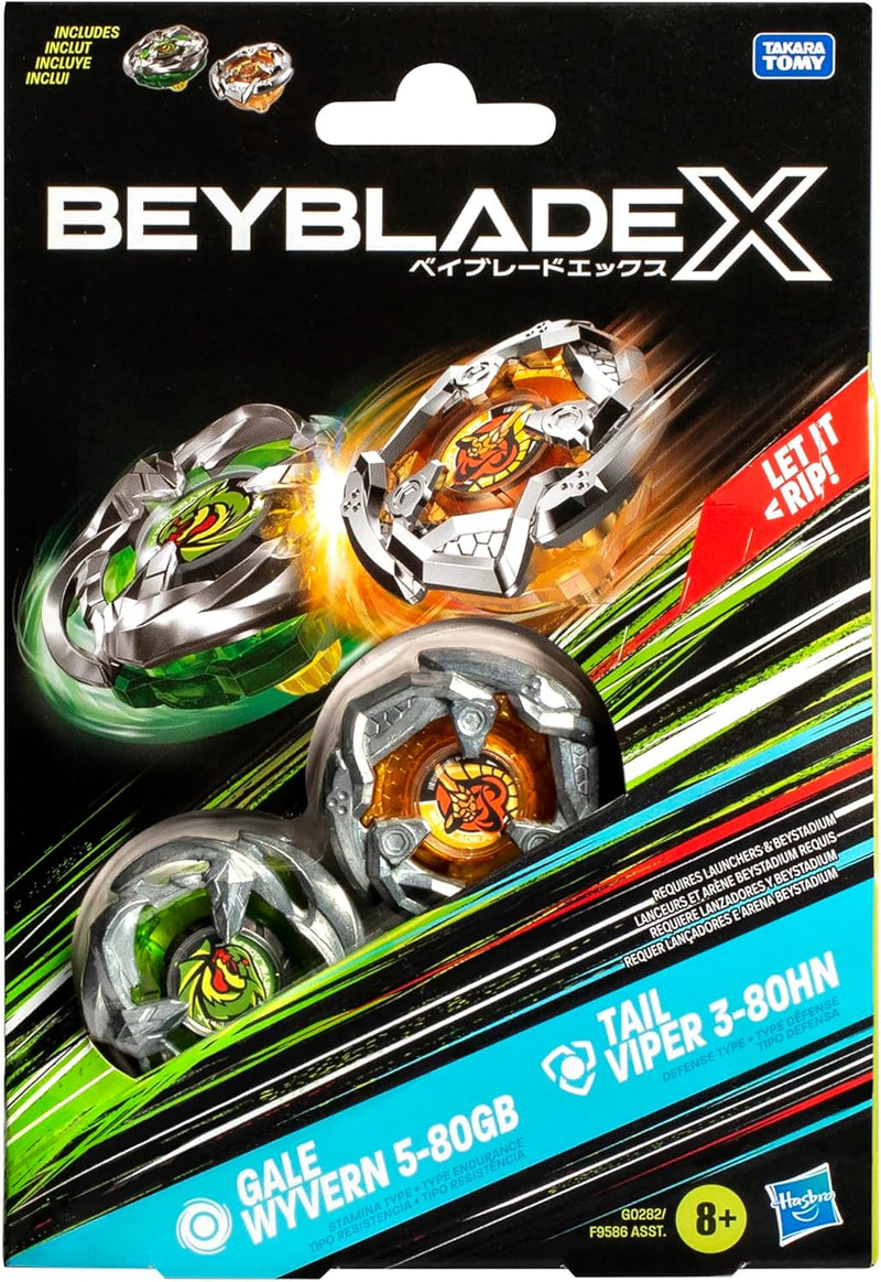 Gale Wyvern 5-80GB & Tail Viper 3-80HN Top Dual Pack | Beyblade X (Hasbro)