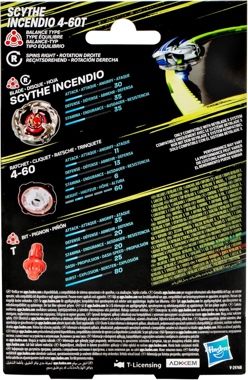 Scythe Incendio 4-60T Starter Pack | Beyblade X (Hasbro)