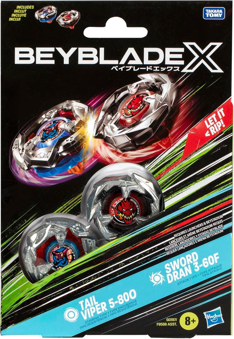 Tail Viper 5-80O & Sword Dran 3-60F Top Dual Pack | Beyblade X (Hasbro)